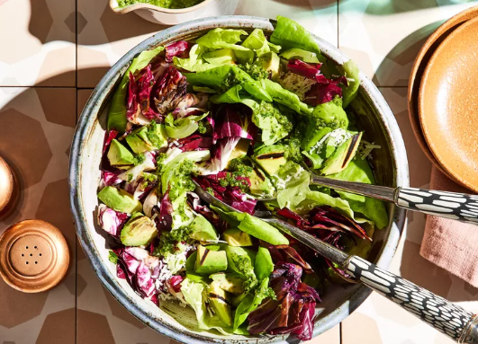 Grilled Radicchio and Avocado Salad with Zhug